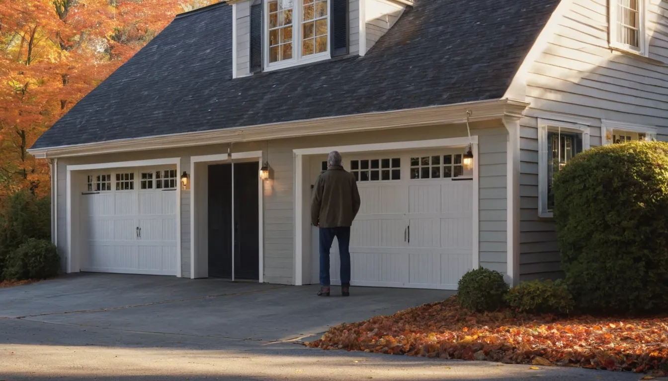 A homeowner checking a garage door on a quiet street in Bowie